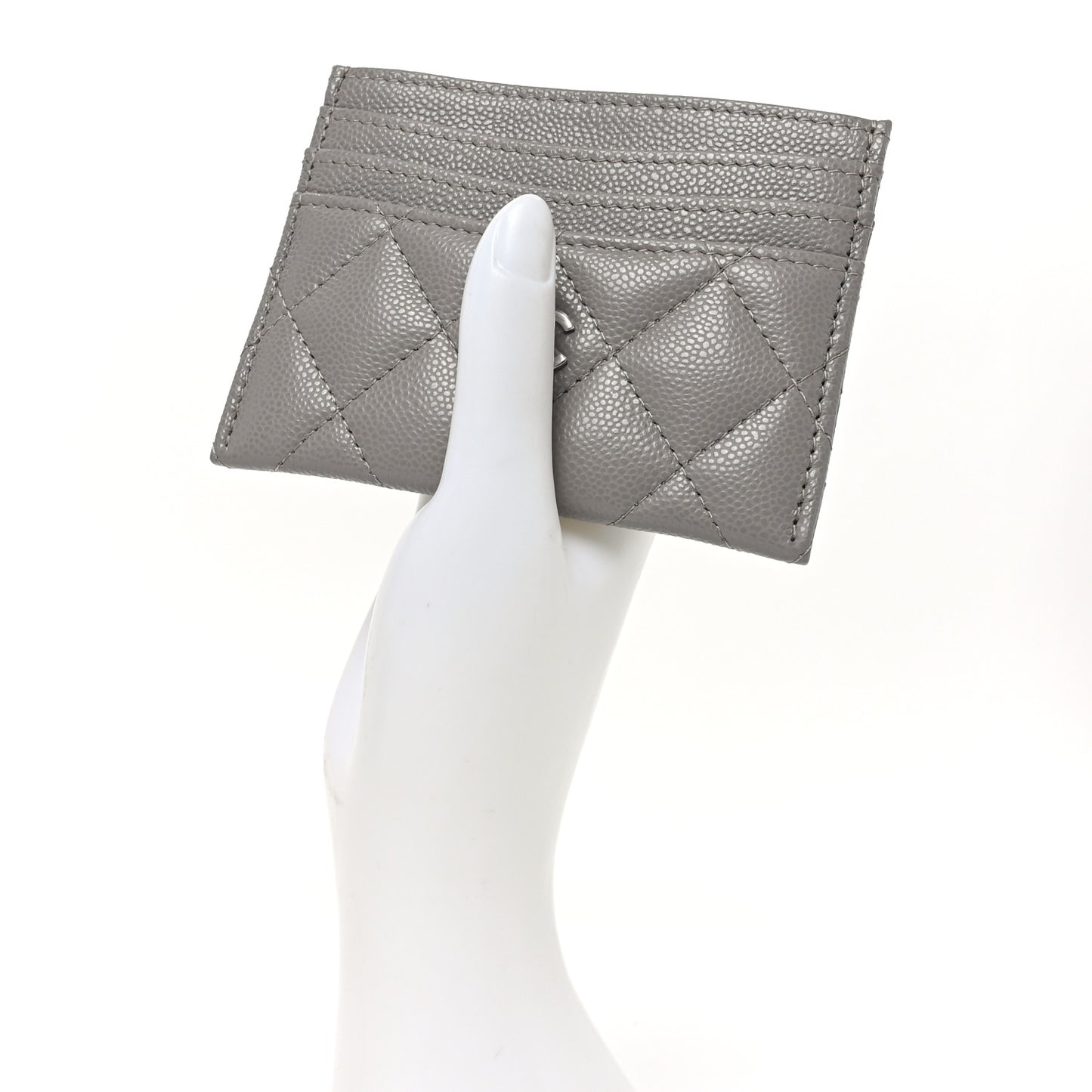 Caviar Quilted Multi Card Holder Dark Grey
