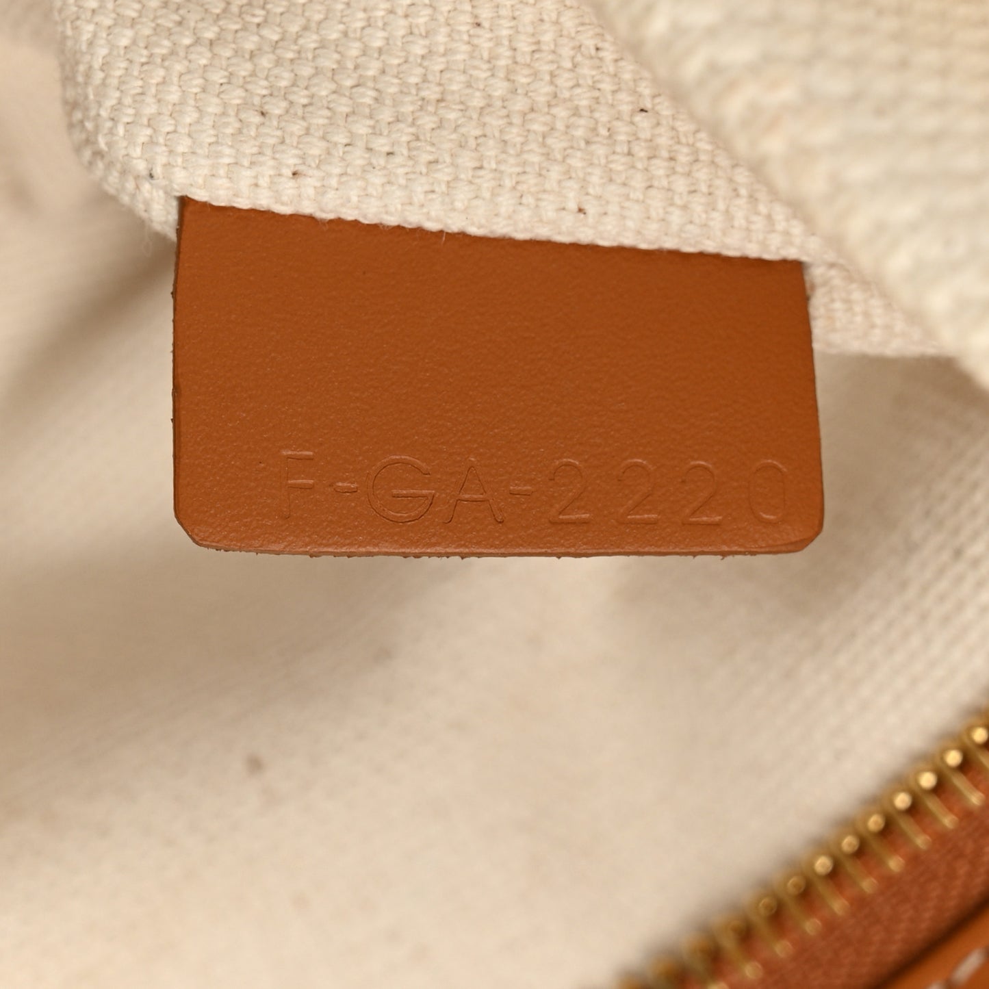 Canvas Calfskin Logo Print Small Horizontal Cabas Natural Tan
