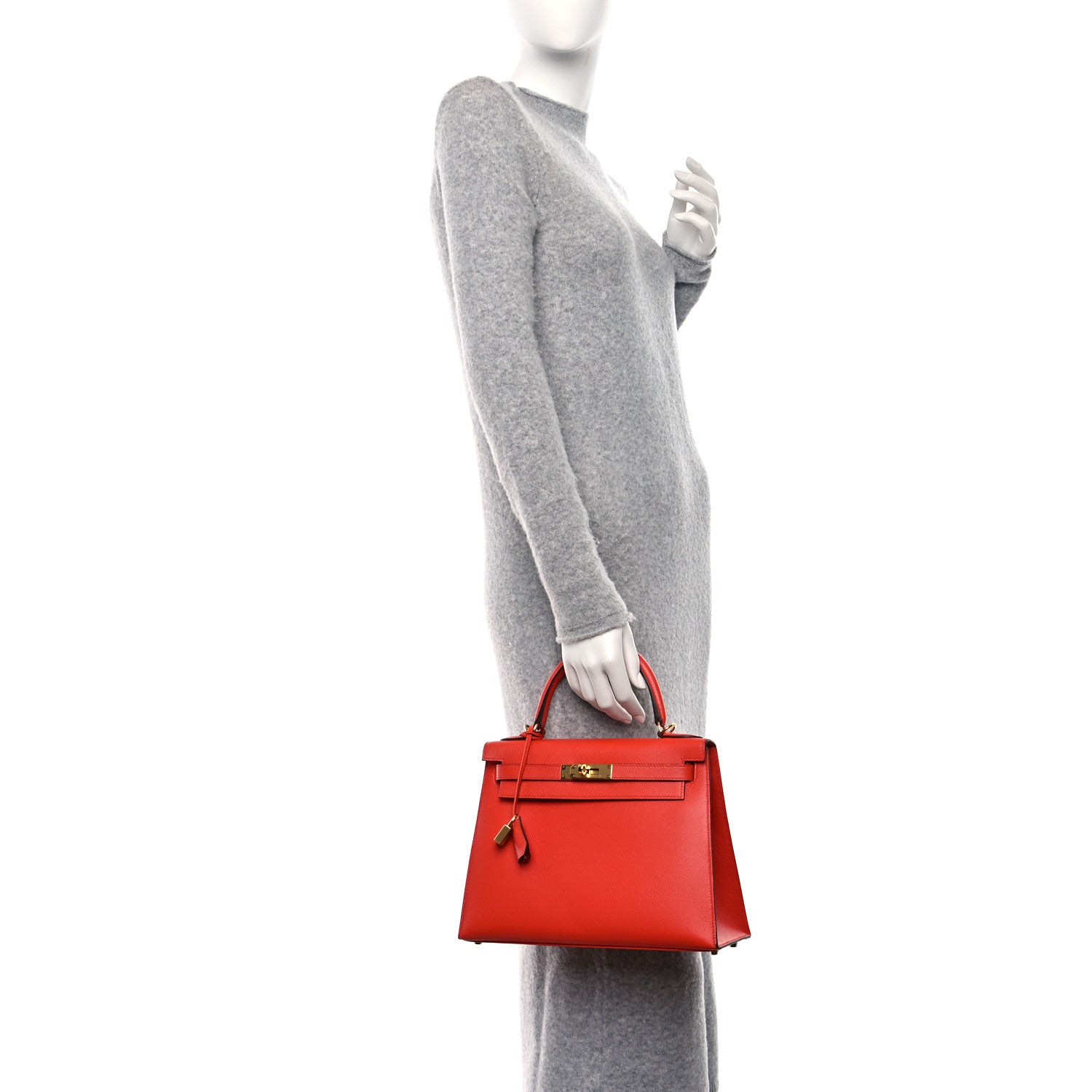 Hermes Epsom Kelly Sellier 28 Rouge Tomate 2 of 10