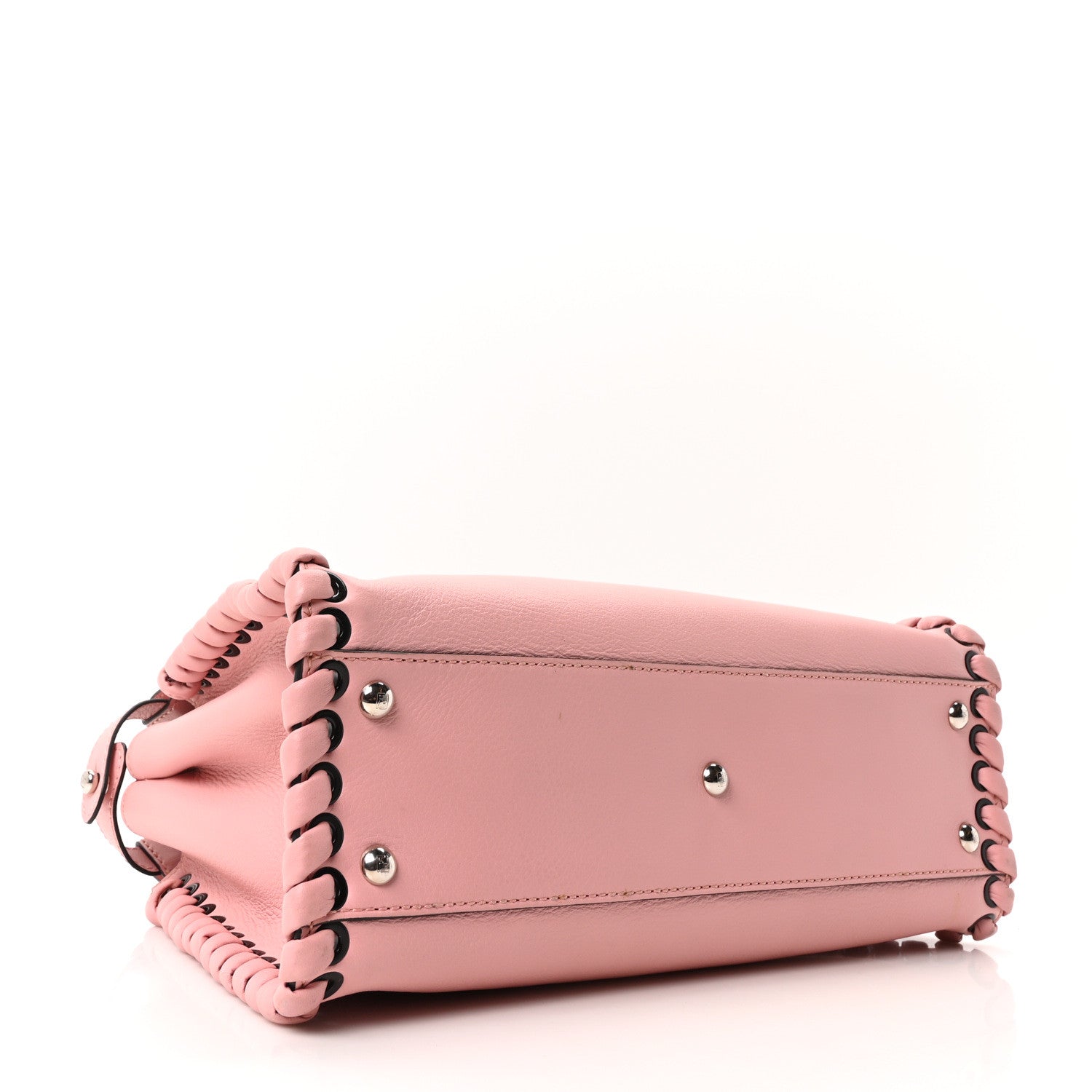 Fendi Vitello Seta Lace Up Medium Peekaboo Iconic Satchel Bubblegum 4 of 10