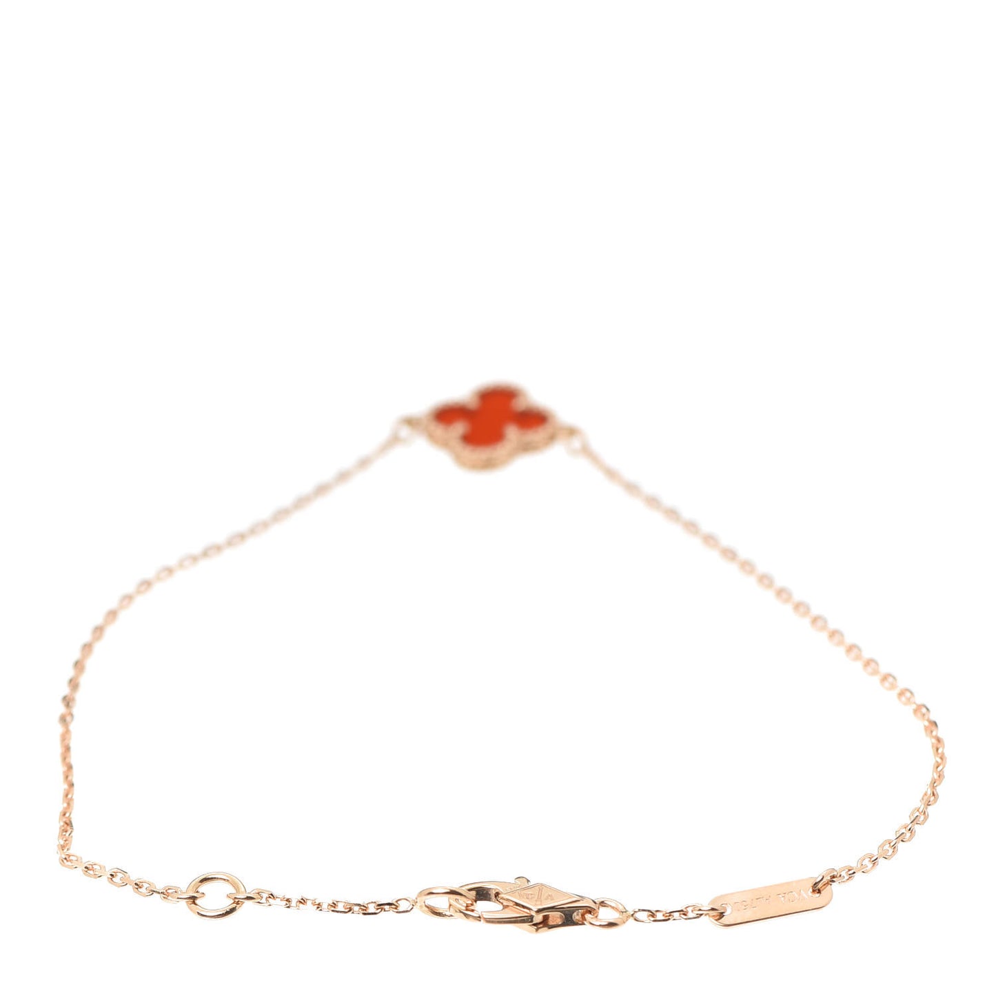 18K Rose Gold Carnelian Sweet Alhambra Bracelet