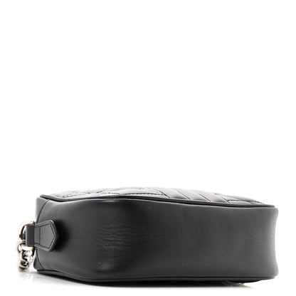 Gucci Calfskin Matelasse Aria GG Marmont Chain Shoulder Bag Black 3 of 12