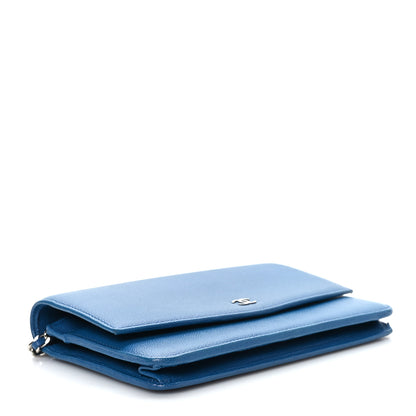 Chanel Caviar Sevruga Wallet on Chain WOC Blue 4 of 10