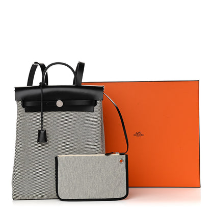 Hermes Criss Viking Vache Hunter Herbag a Dos Zip Retourne Backpack Ecru Black 11 of 11