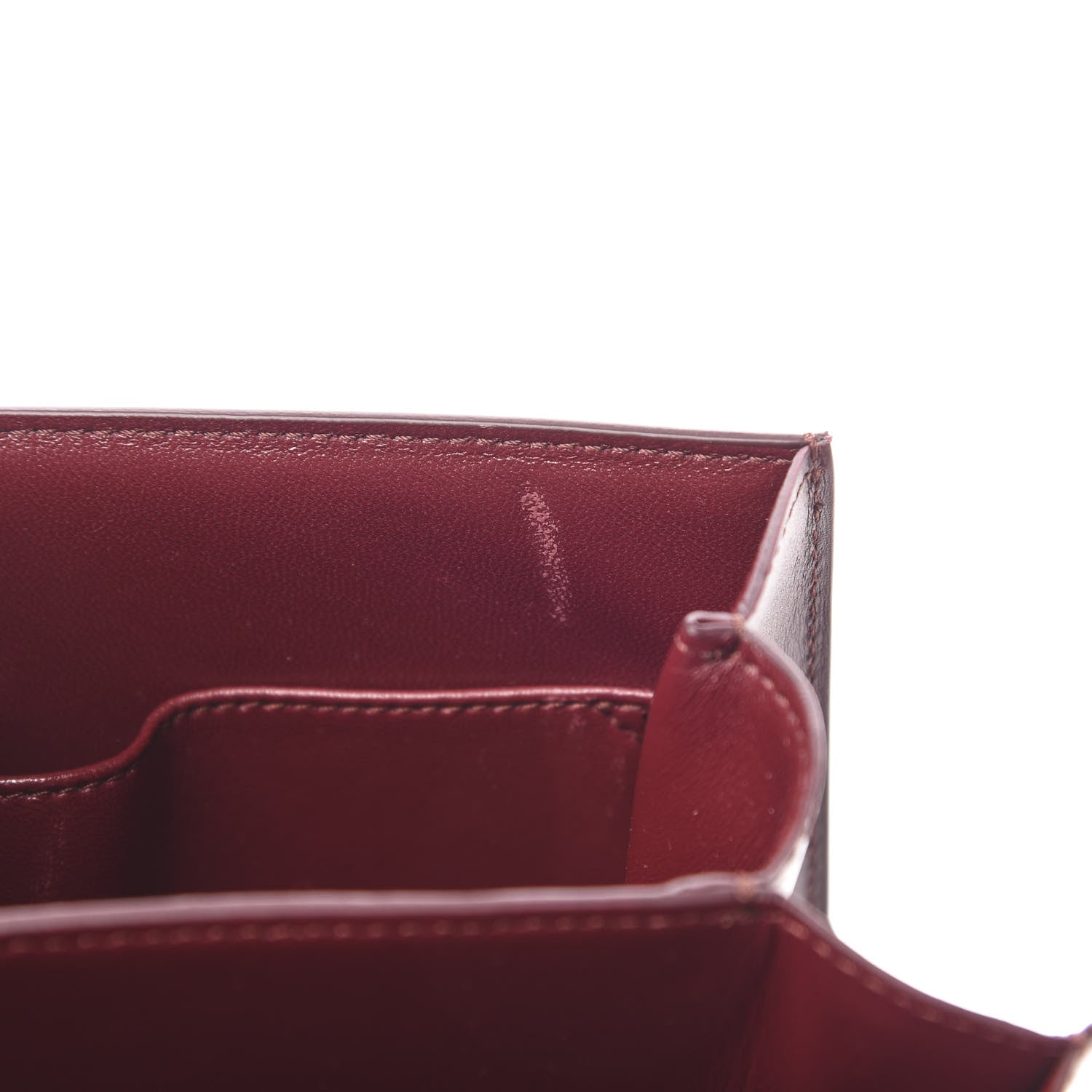 Celine Box Calfskin Medium Classic Box Flap Bag Burgundy 12 of 15