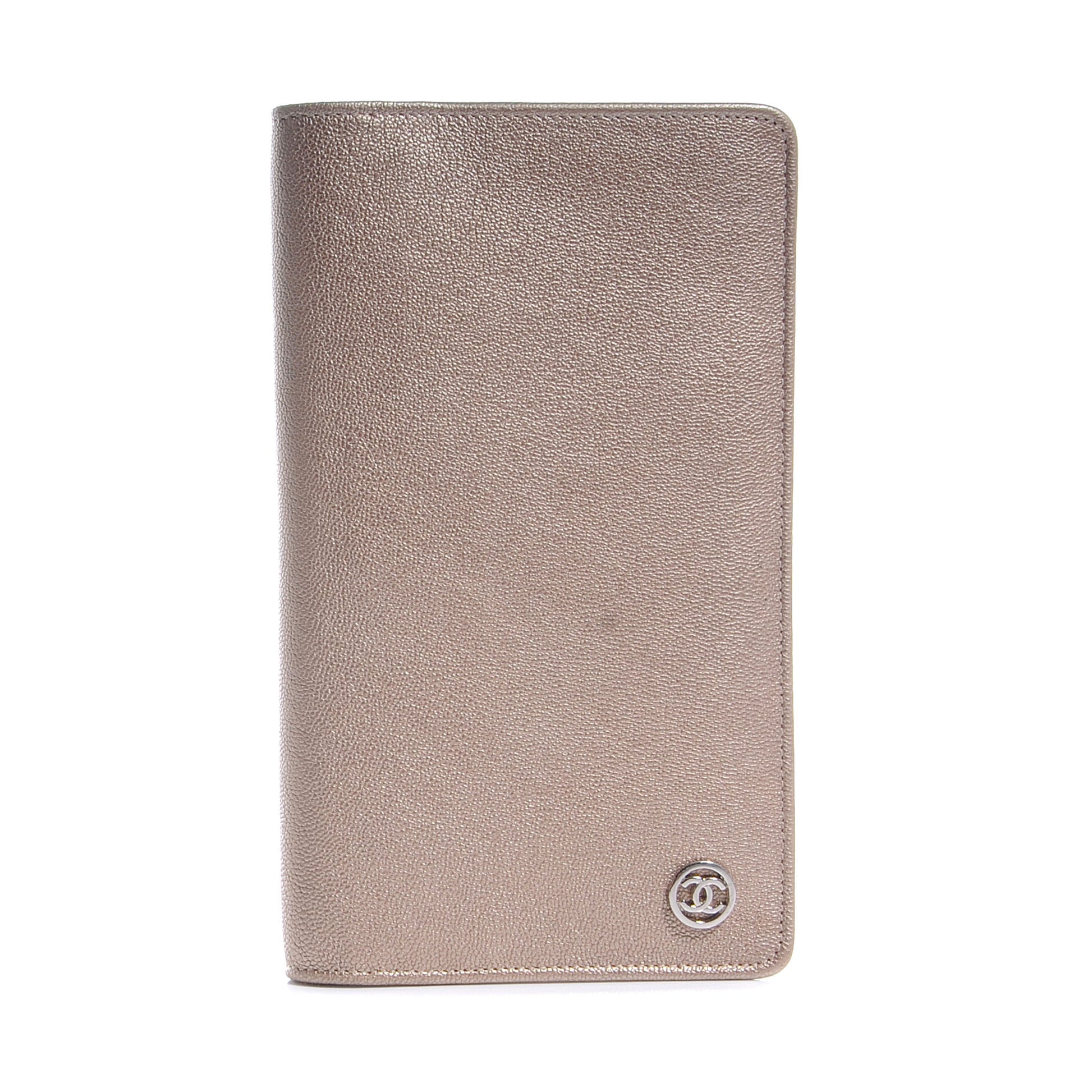 Chanel Calfskin Large Yen Wallet Metallic 1 of 8