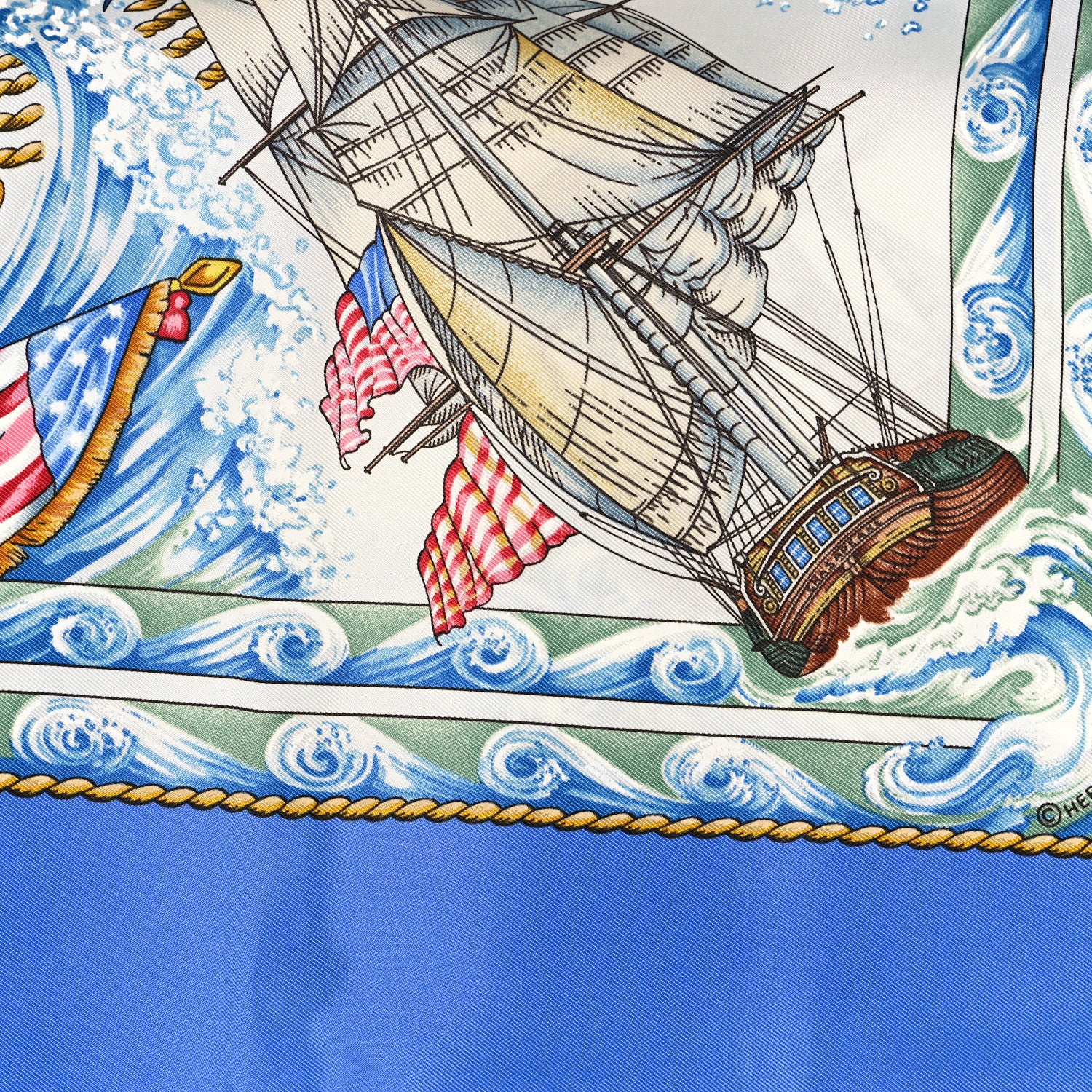 Hermes Silk Vive Le Vent Scarf 90 Bleu 4 of 4