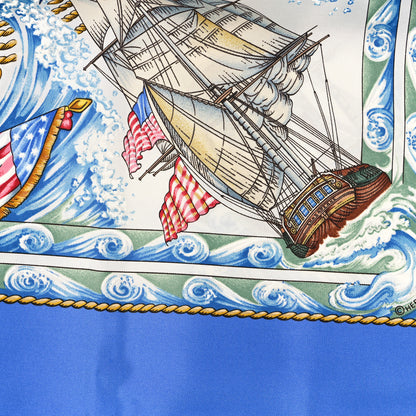 Hermes Silk Vive Le Vent Scarf 90 Bleu 4 of 4