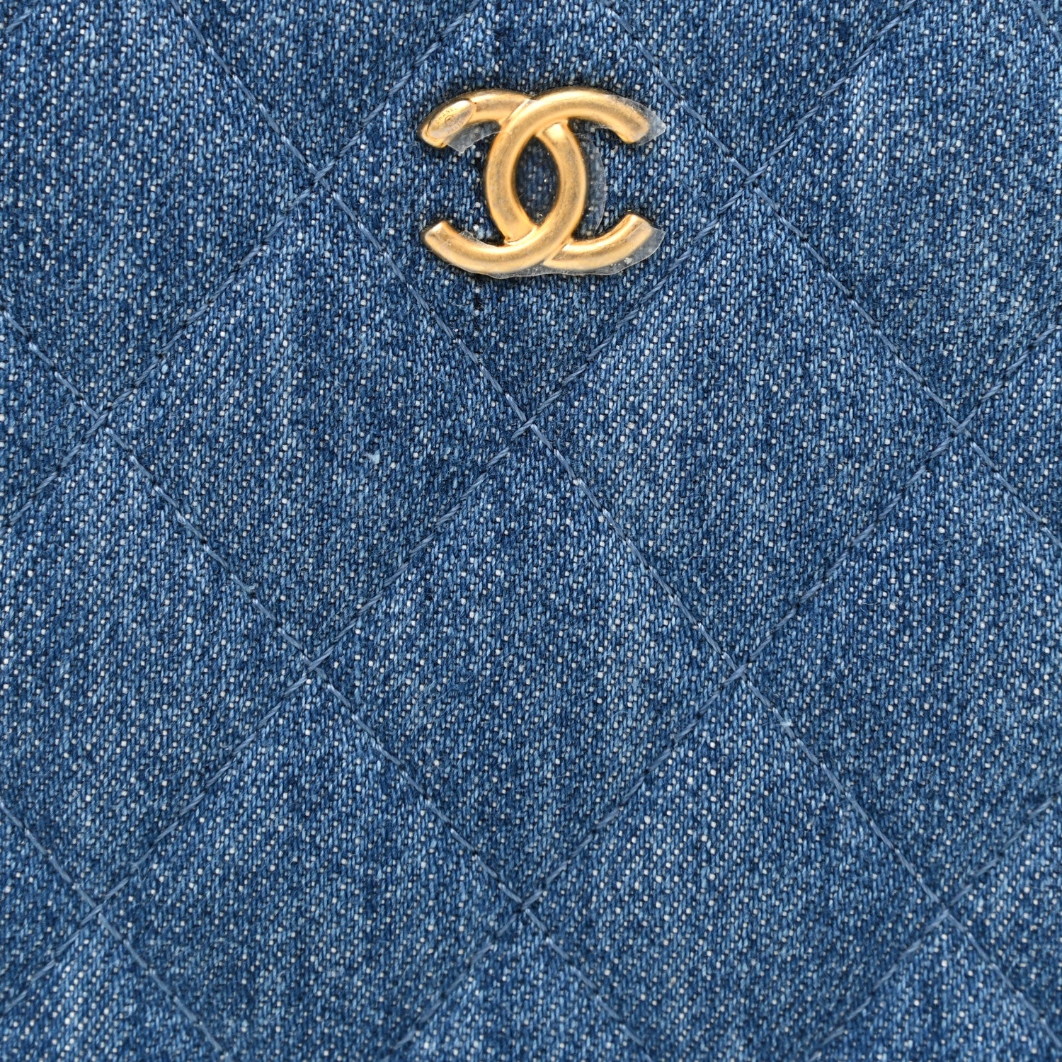 Chanel Denim Quilted CC Pearl Crush Camera Case Blue 8 of 11