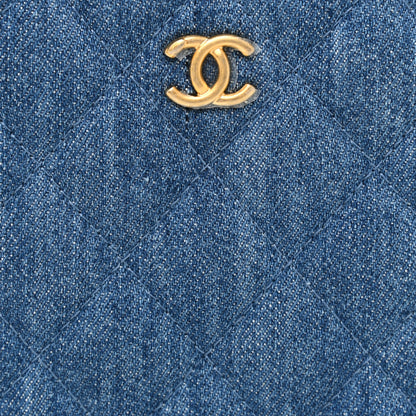 Chanel Denim Quilted CC Pearl Crush Camera Case Blue 8 of 11