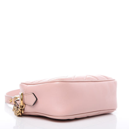 Gucci Calfskin Matelasse Mini GG Marmont Chain Shoulder Bag Perfect Pink 4 of 12
