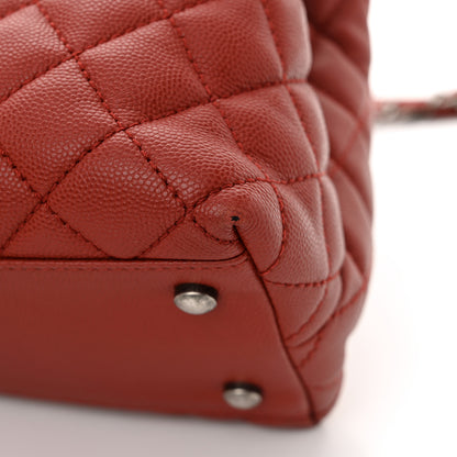 Chanel Caviar Quilted Medium Coco Handle Flap Dark Red 11 of 15