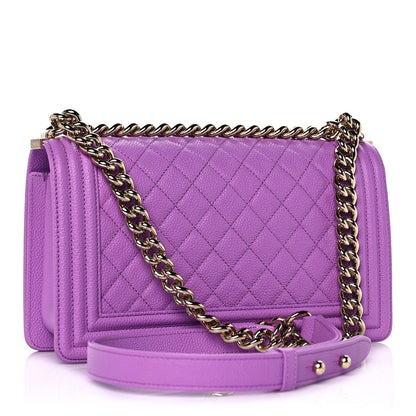 Chanel Caviar Quilted Medium Boy Flap Purple 3 of 12