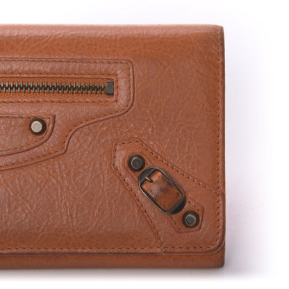 Balenciaga Agneau Classic Hardware Money Wallet Tangerine 10 of 13