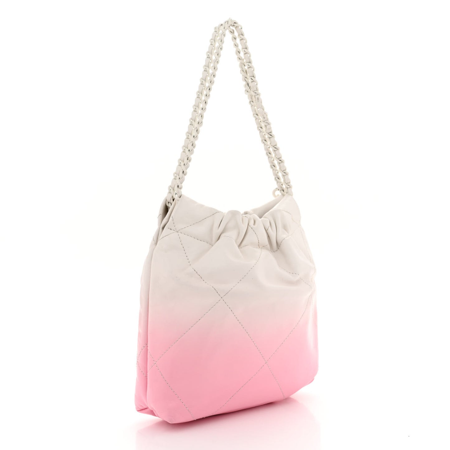Patent Gradient Calfskin Quilted Mini Chanel 22 White Light Pink