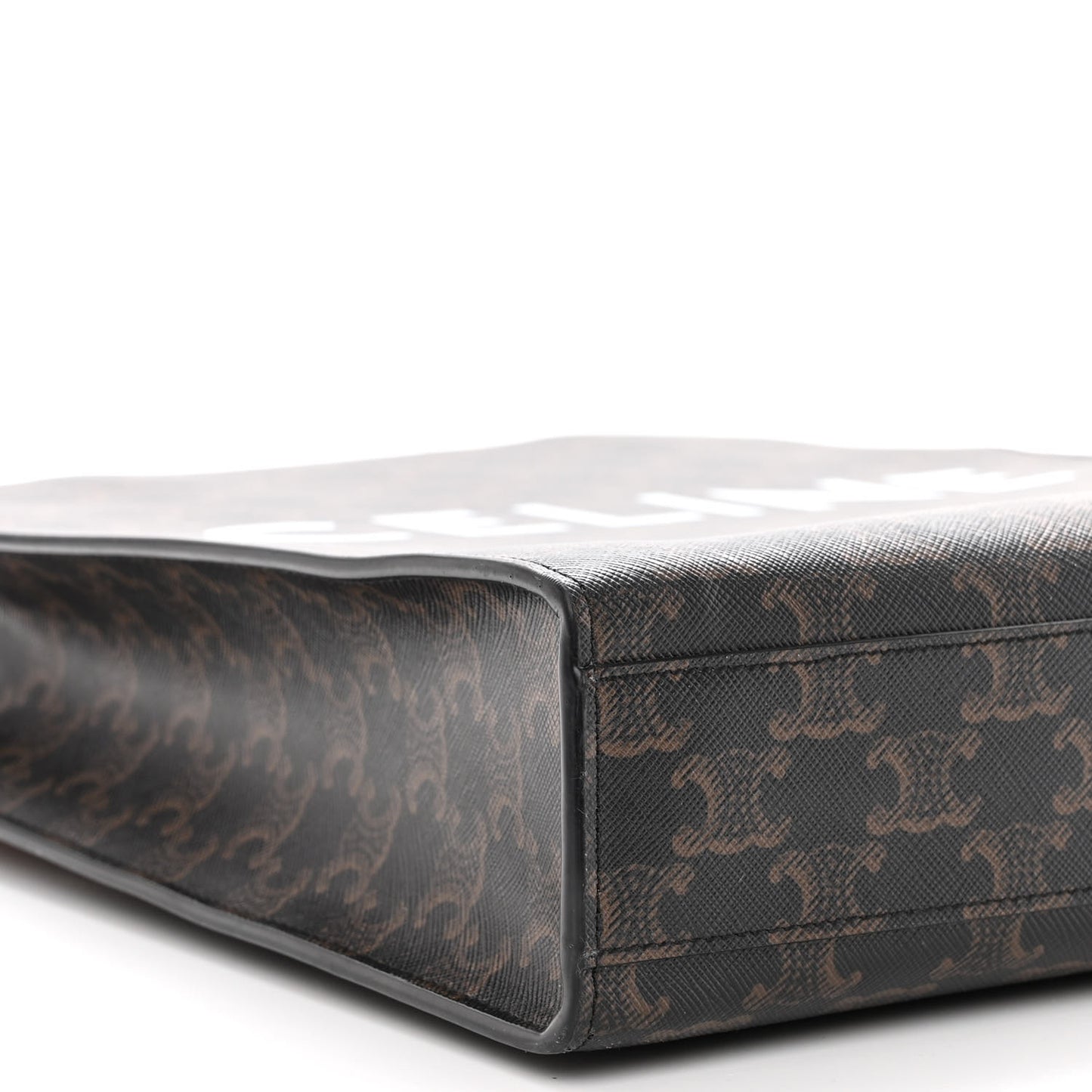 Triomphe Canvas Calfskin Small Vertical Cabas Tan