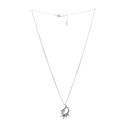 Christian Dior Crystal Logo Star Necklace Silver 3 of 6