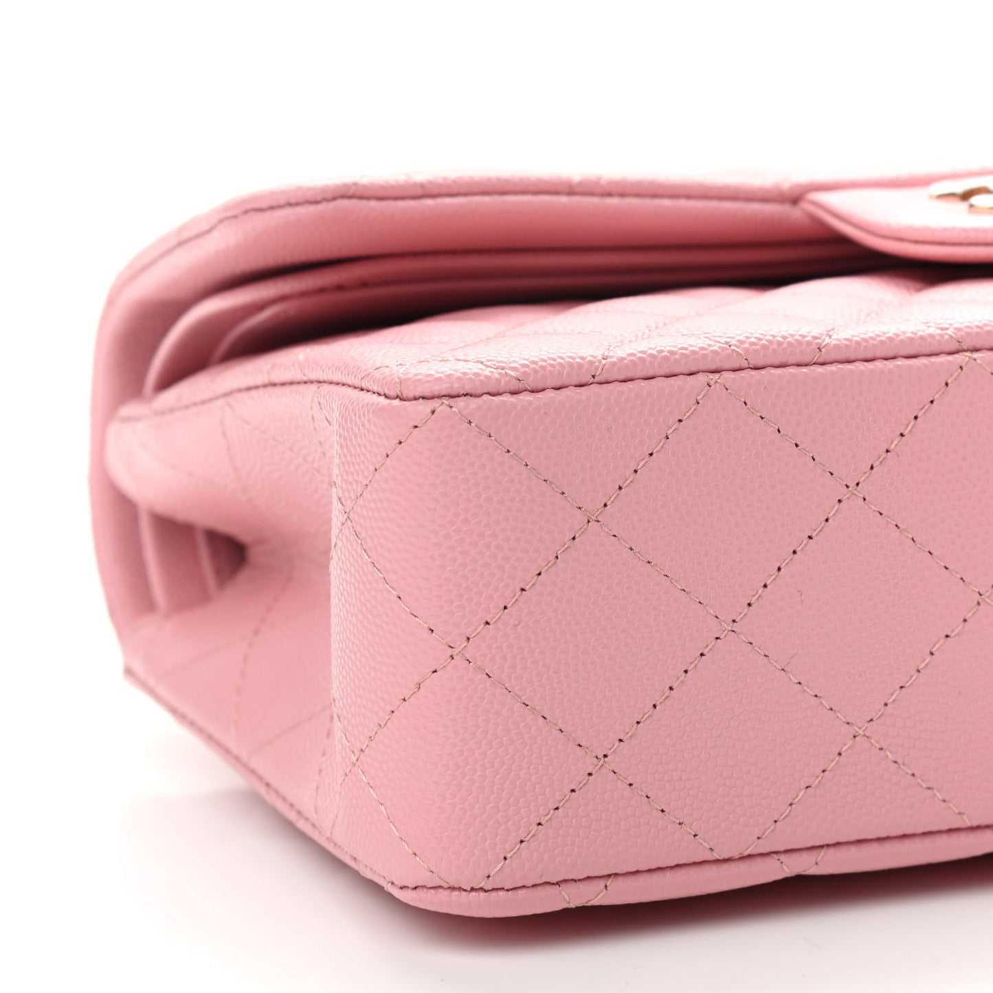Caviar Quilted Small Double Flap Pink