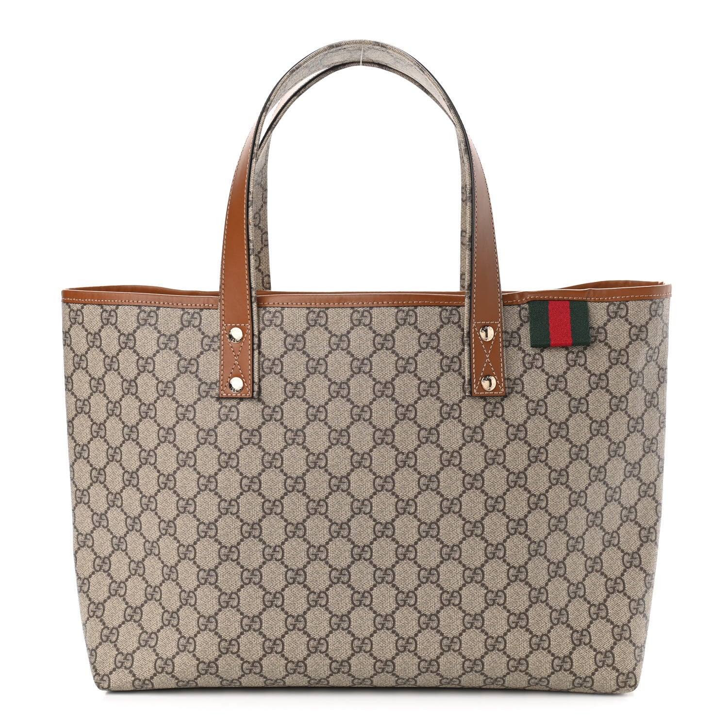 Gucci GG Plus Monogram Medium Signature Web Loop Tote Brown 1 of 10