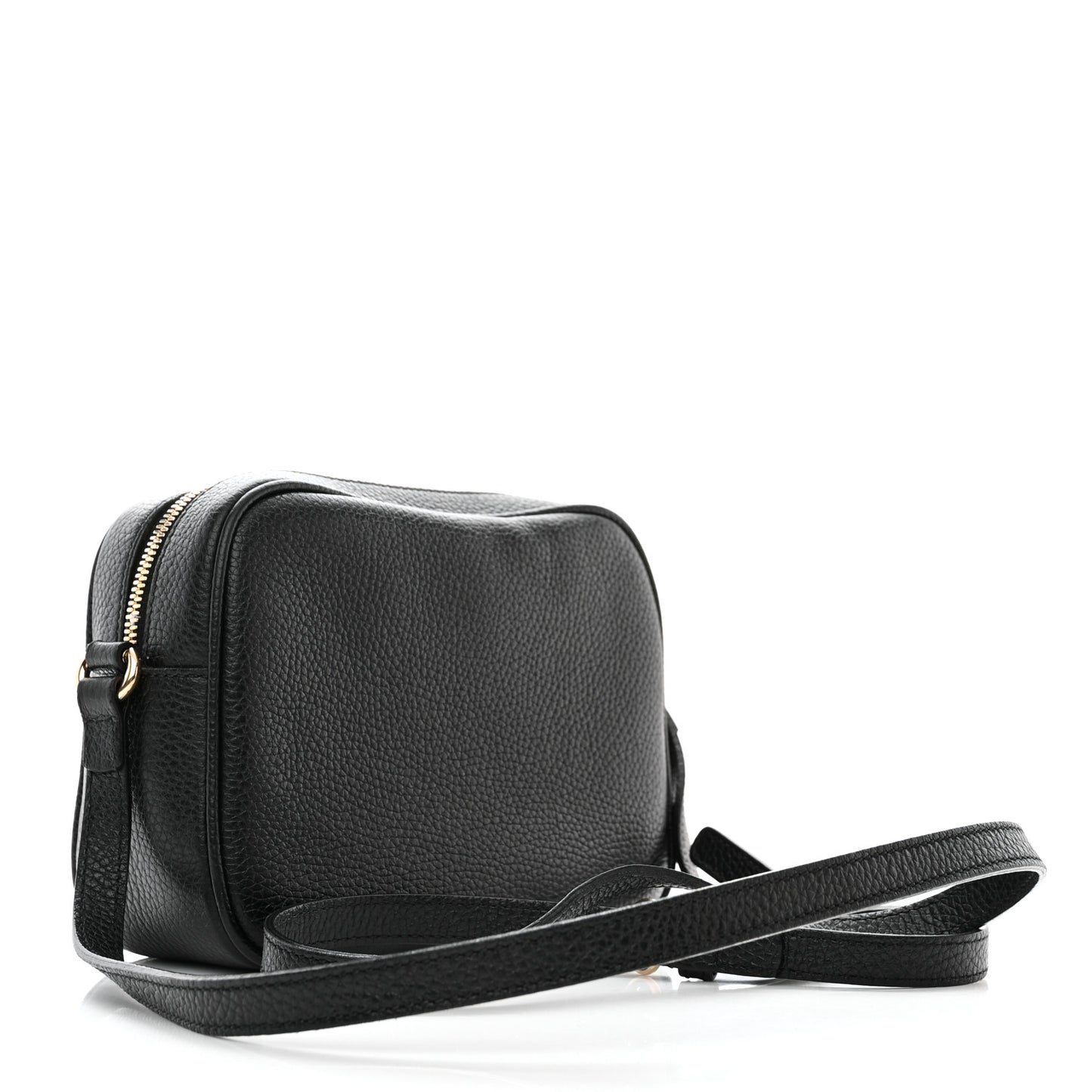 Pebbled Calfskin Small Soho Disco Bag Black