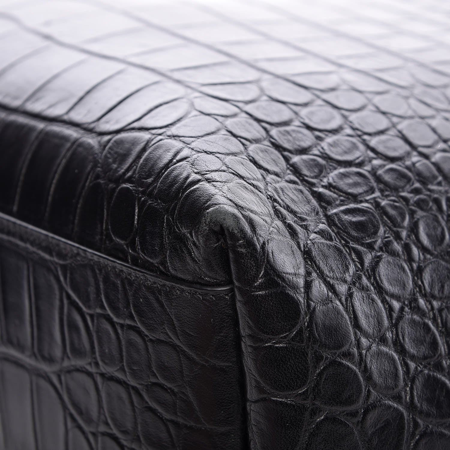 Saint Laurent Croc Calfskin Embossed Bold Shopper Tote Black 15 of 18