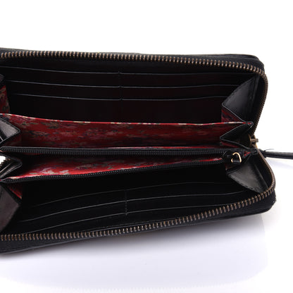 Gucci Calfskin Web Trapuntata GG Zip Around Wallet Black 5 of 14