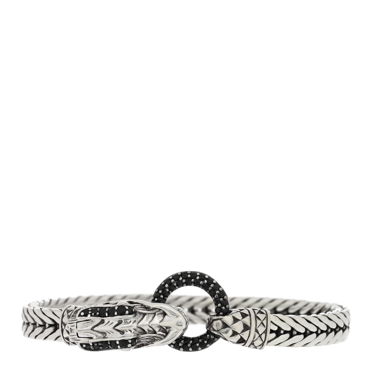 John Hardy Sterling Silver Black Sapphire Dragon Head Legends Naga Bracelet 1 of 3