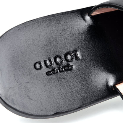 Gucci Calfskin GG Marmont Thong Sandals 39 Black 7 of 7