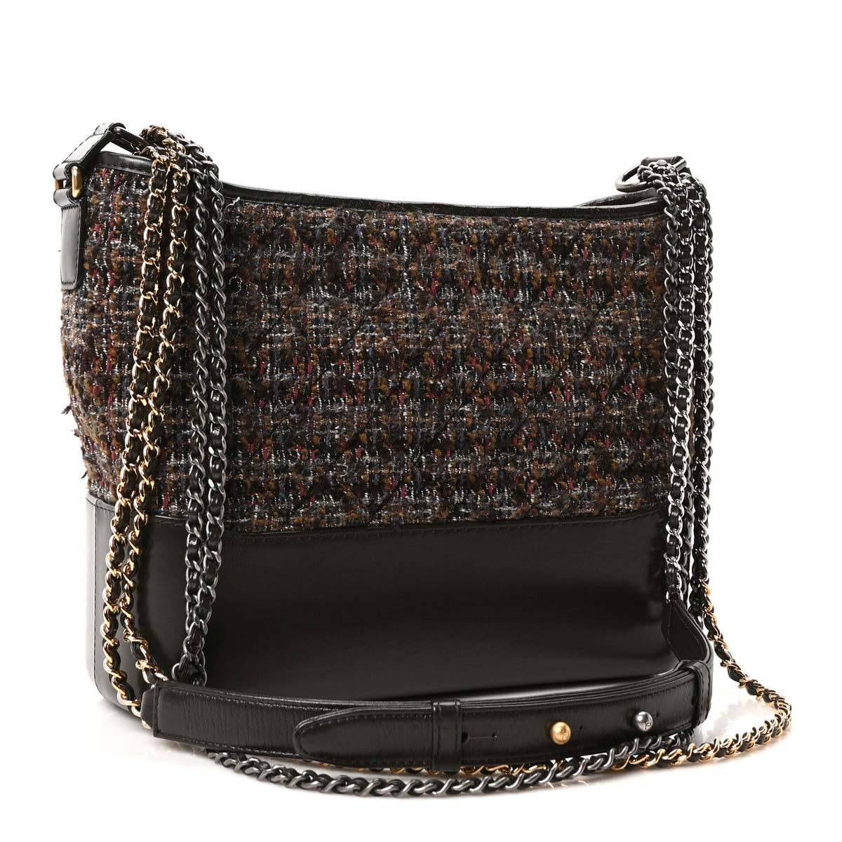 Chanel Tweed Calfskin Medium Gabrielle Hobo Brown 3 of 10