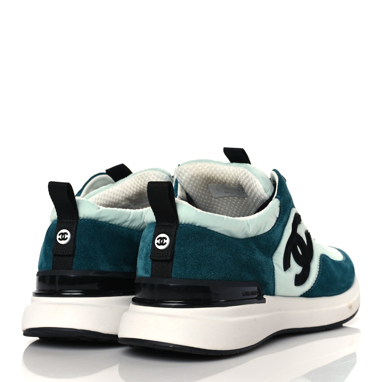 Chanel Nylon Suede Calfskin CC Sneakers 39 Green Light Green 4 of 7