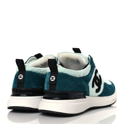 Chanel Nylon Suede Calfskin CC Sneakers 39 Green Light Green 4 of 7