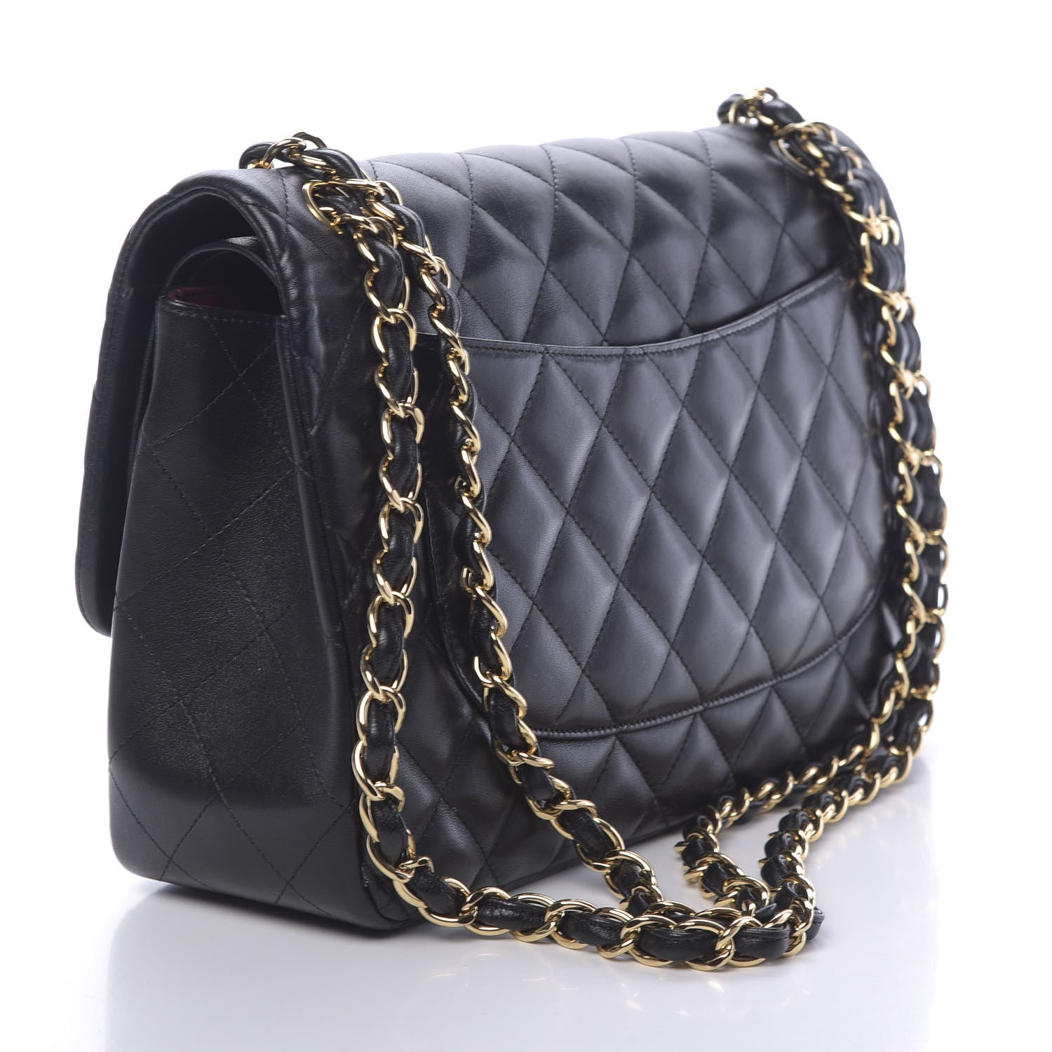 Chanel Lambskin Quilted Jumbo Double Flap Black 3 of 14