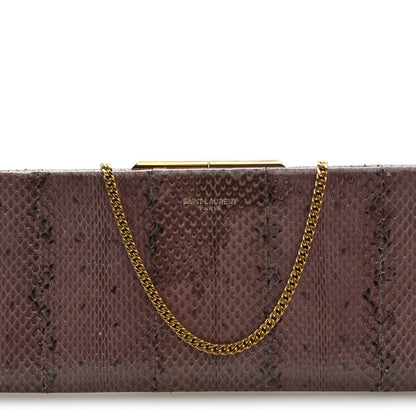 Saint Laurent Lacquer Ayers Midnight Clutch  Rose Brown 7 of 9