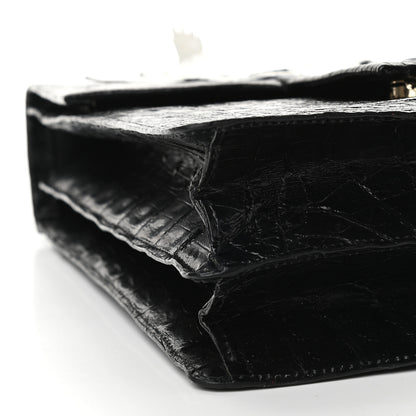 Nancy Gonzalez Crocodile Embroidered Birds Bag Black 8 of 9