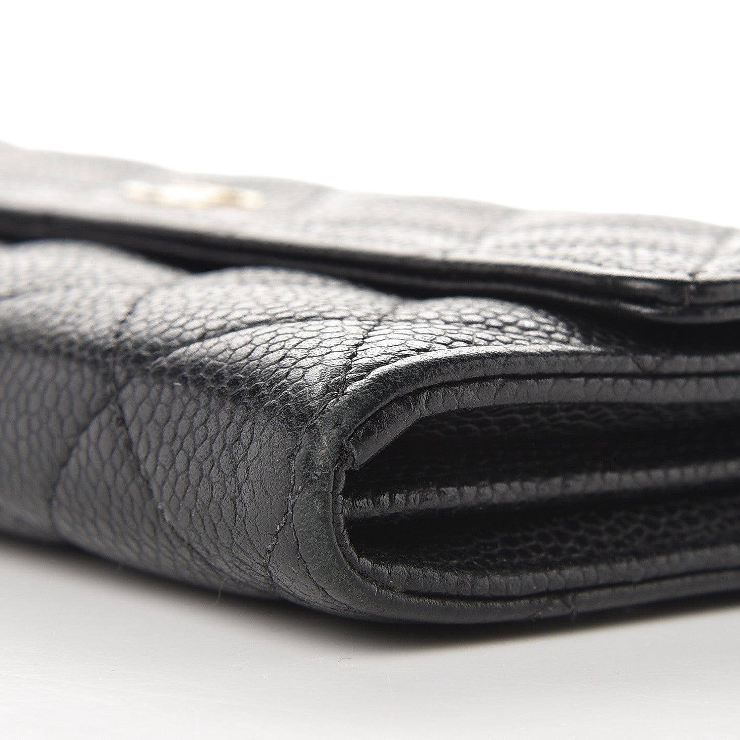 Chanel Caviar Quilted Large Gusset Flap Wallet Black 10 of 14