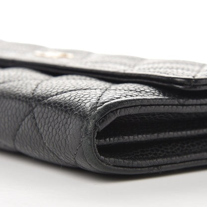 Chanel Caviar Quilted Large Gusset Flap Wallet Black 10 of 14