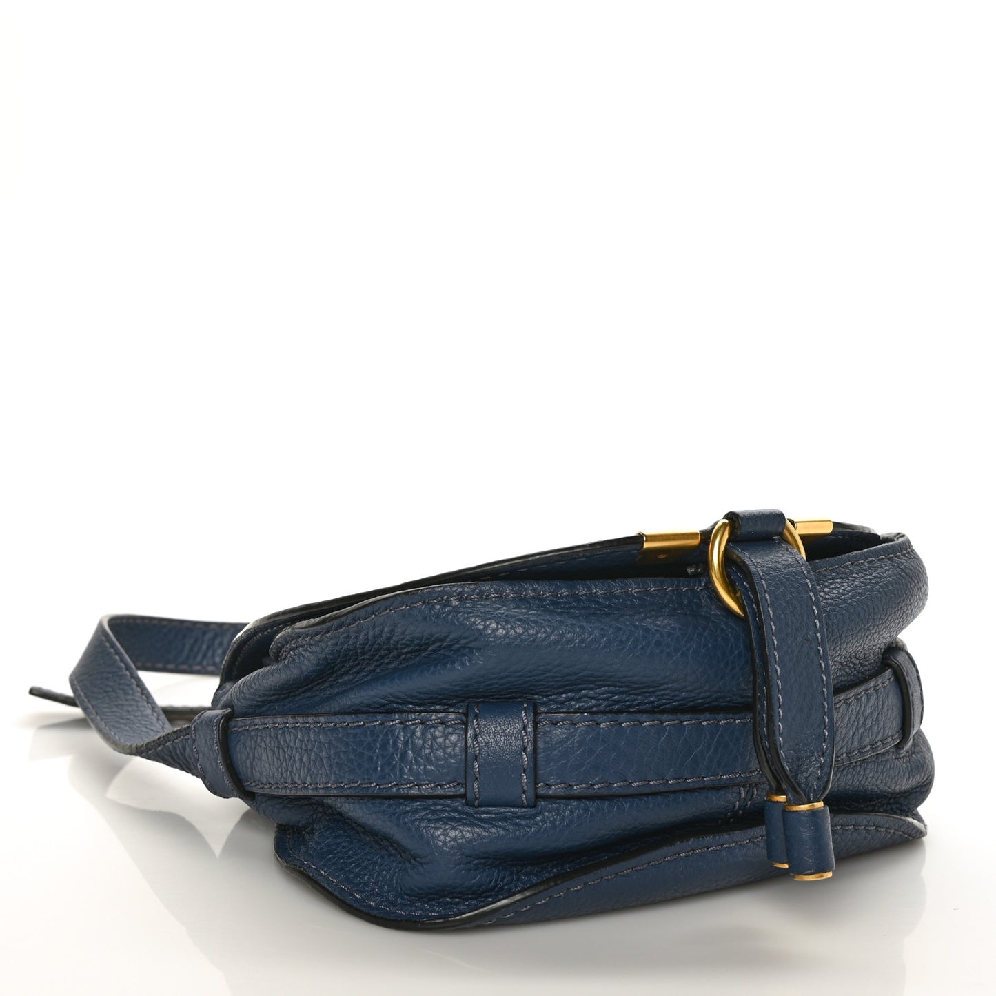Calfskin Mini Marcie Round Crossbody Bag Royal Navy