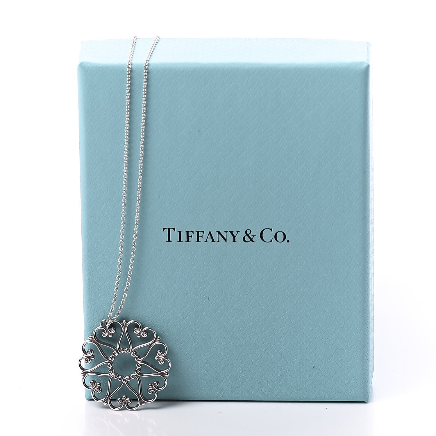 Tiffany Sterling Silver Paloma Picasso Hearts Medallion Pendant Necklace 7 of 7