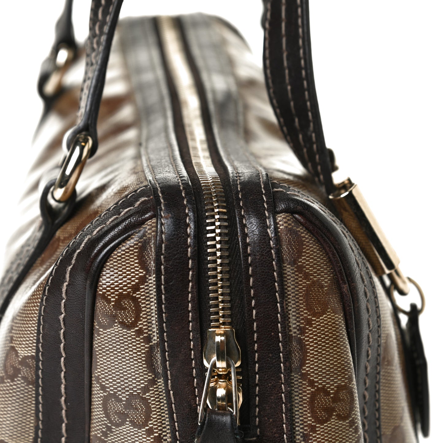 Crystal Monogram Duchessa Boston Bag Brown