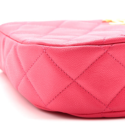 Chanel Caviar Quilted Triple Chain Shoulder Bag Pink 9 of 10