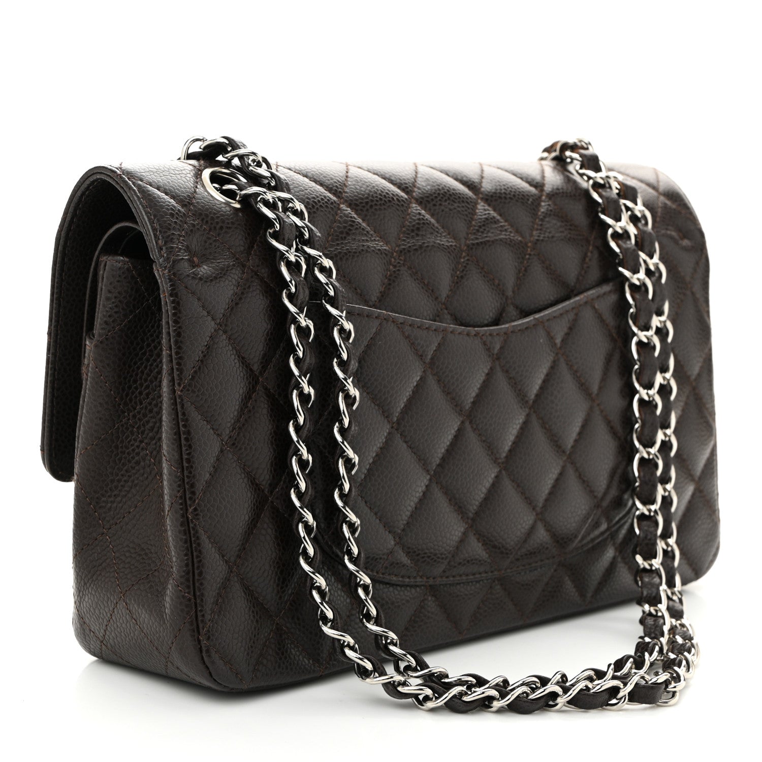 Chanel Caviar Quilted Medium Double Flap Brown 3 of 11