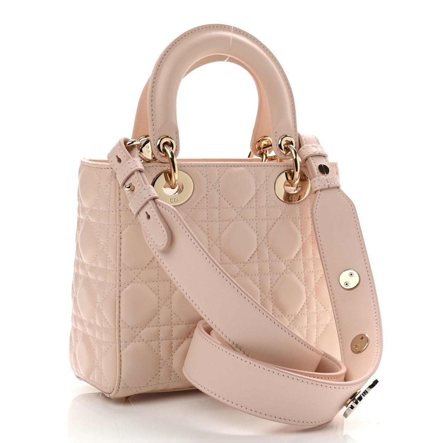 Lambskin Cannage Small Lucky Badges My Lady Dior Pink
