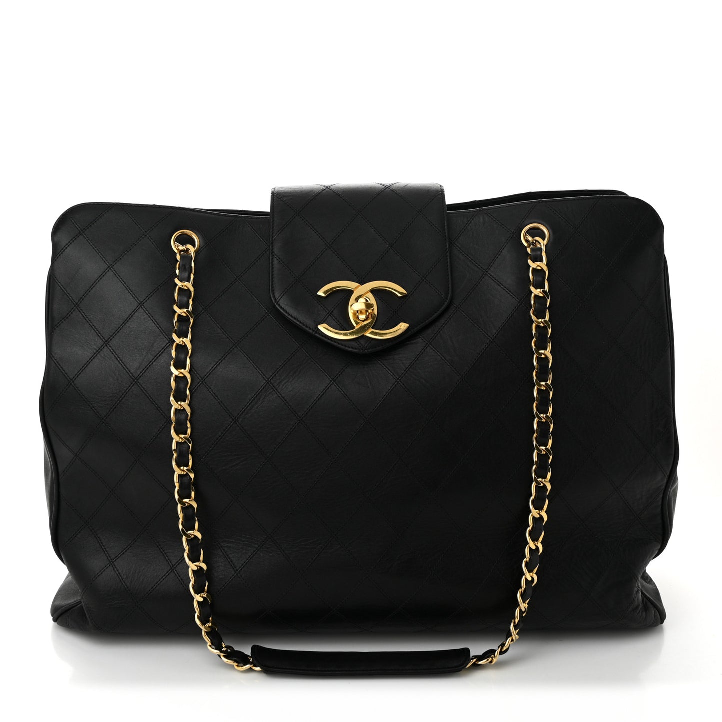 Calfskin Stitched XL Weekender Black