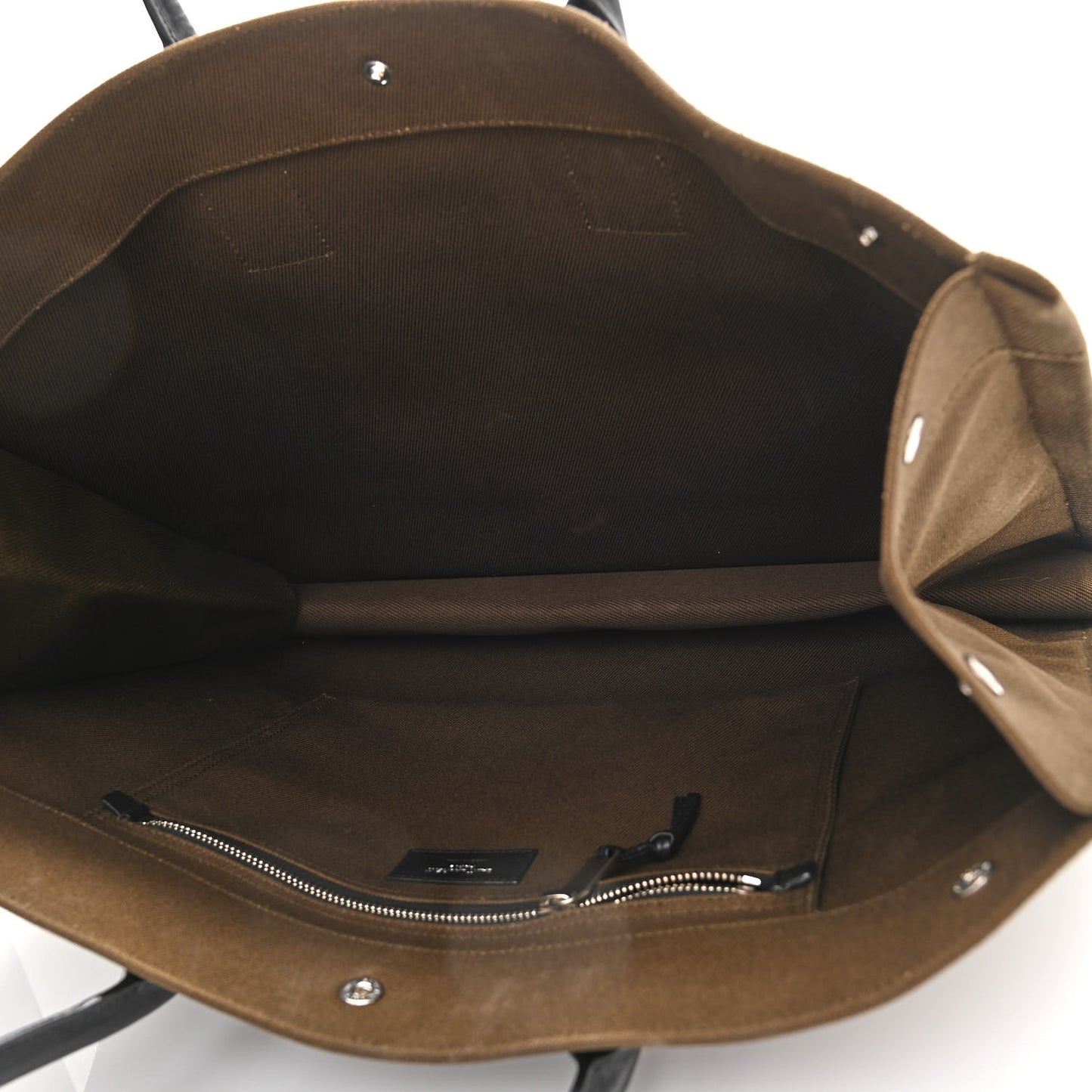 Linen Calfskin Rive Gauche Tote Khaki