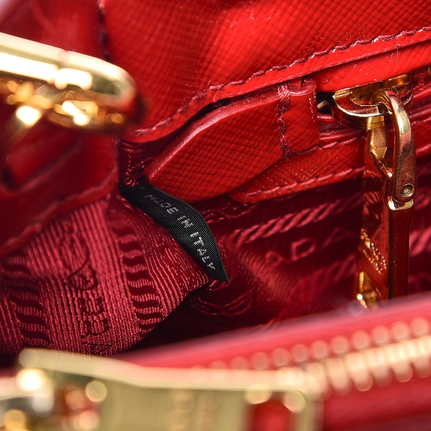 Prada Saffiano Vernice Mini Galleria Double Zip Tote Rosso 8 of 9