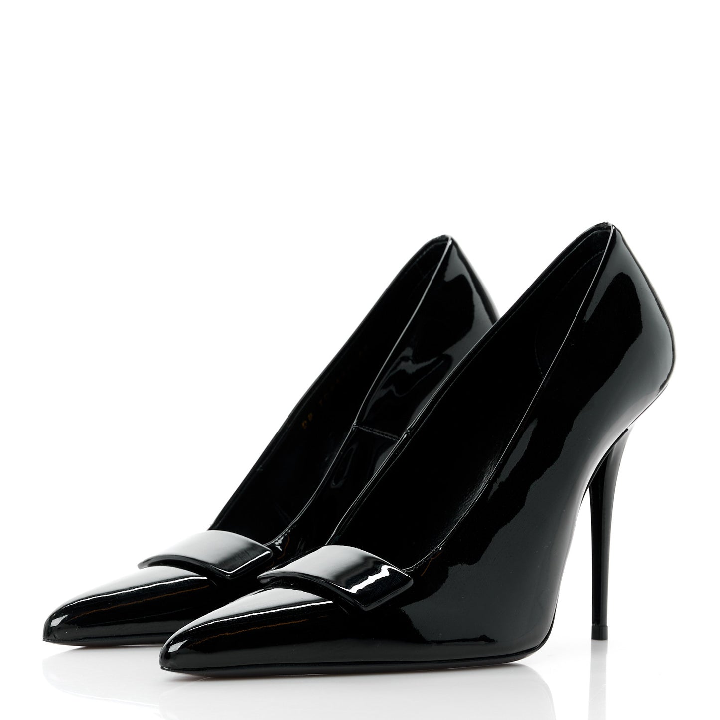 Patent Calfskin Kayla 110 Pumps 38 Black