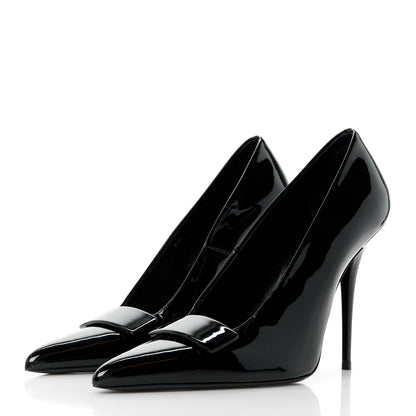 Saint Laurent Patent Calfskin Kayla 110 Pumps 38 Black 3 of 9