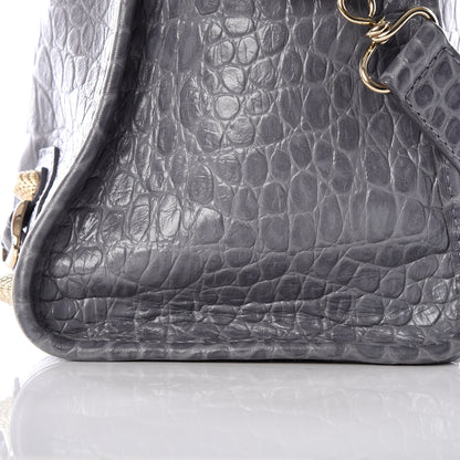 Balenciaga Calfskin Crocodile Embossed Giant 12 Gold Hardware City Gris Beton 9 of 14