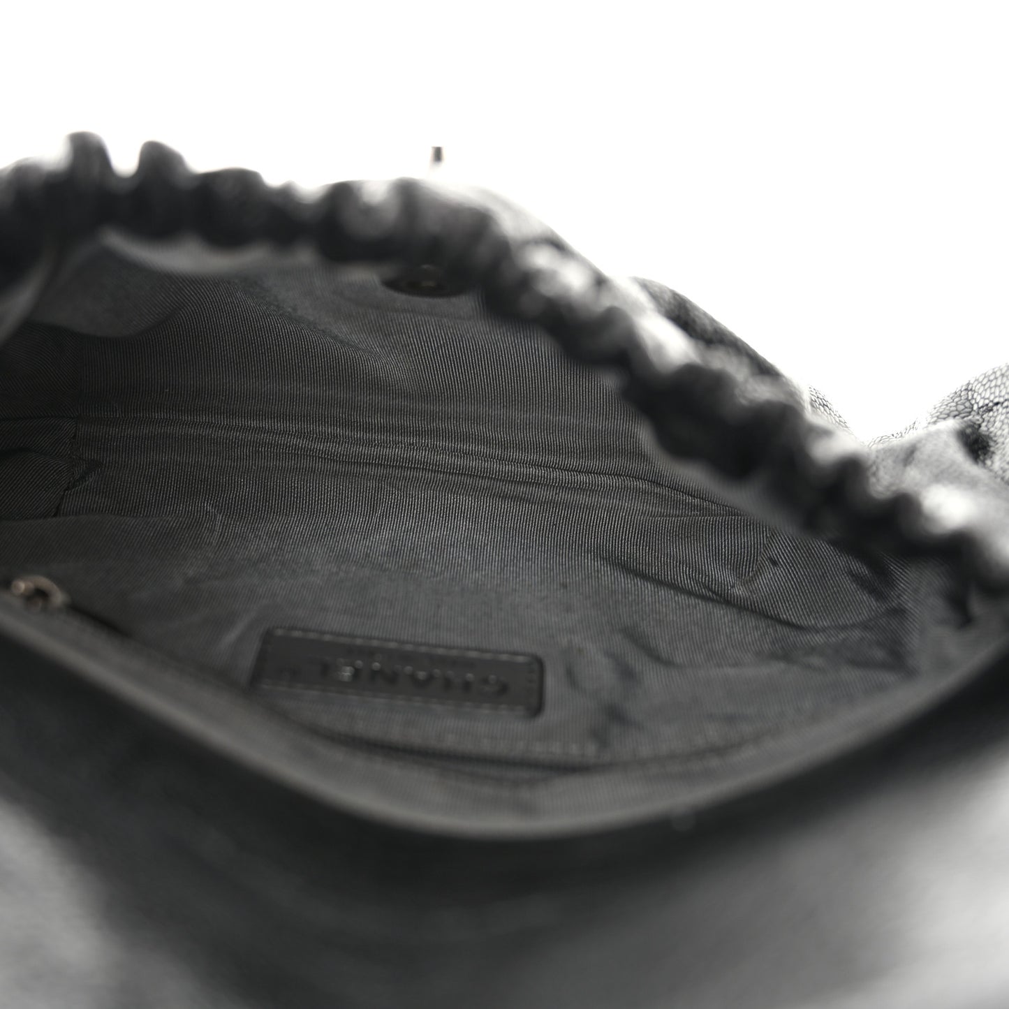 Caviar Quilted Medium Elastic Flap Black