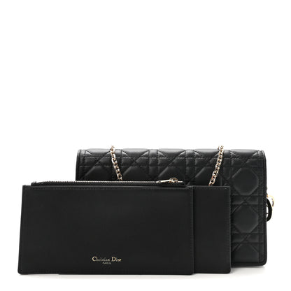 Christian Dior Lambskin Cannage Lady Dior Pouch Black 3 of 10